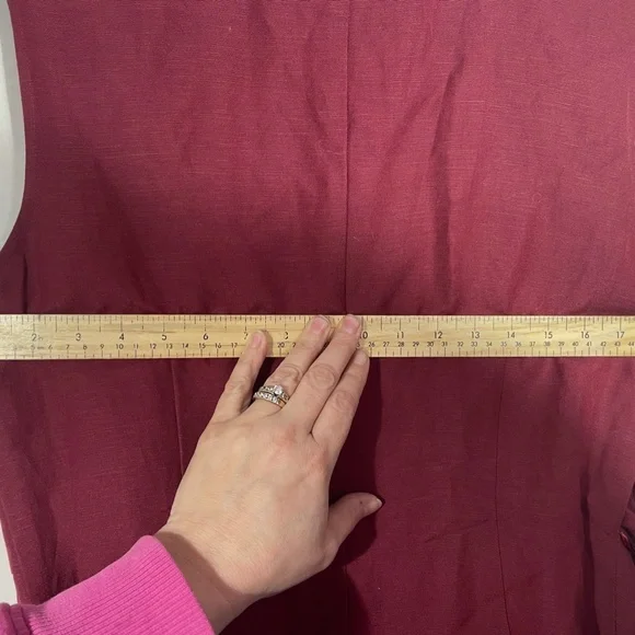 Mexx Womens Wrap Dress Burgundy Tie Closure Sleeveless V-Neck Linen Size M - Picture 5 of 11